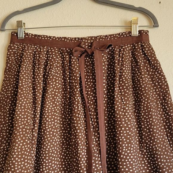 GAP midi skirt size 2 brown white pokadot - Picture 4 of 16